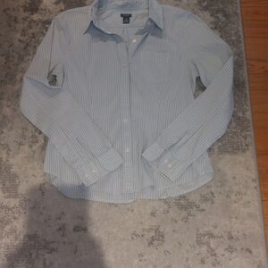 American Eagle Outfitters Light Blue Striped Shirt